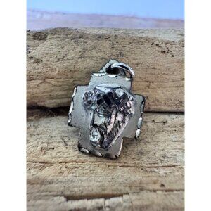 Theda Sterling Silver Jesus Christ Cross Pendant Raised Relief Crown of Thorns